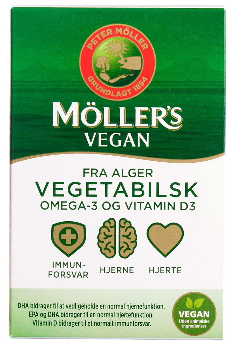 Vegetabilsk Omega-3 og vitami D3 Möllers