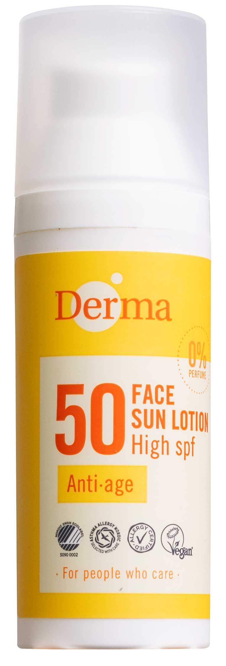 Face sun lotion SPF 50 Derma