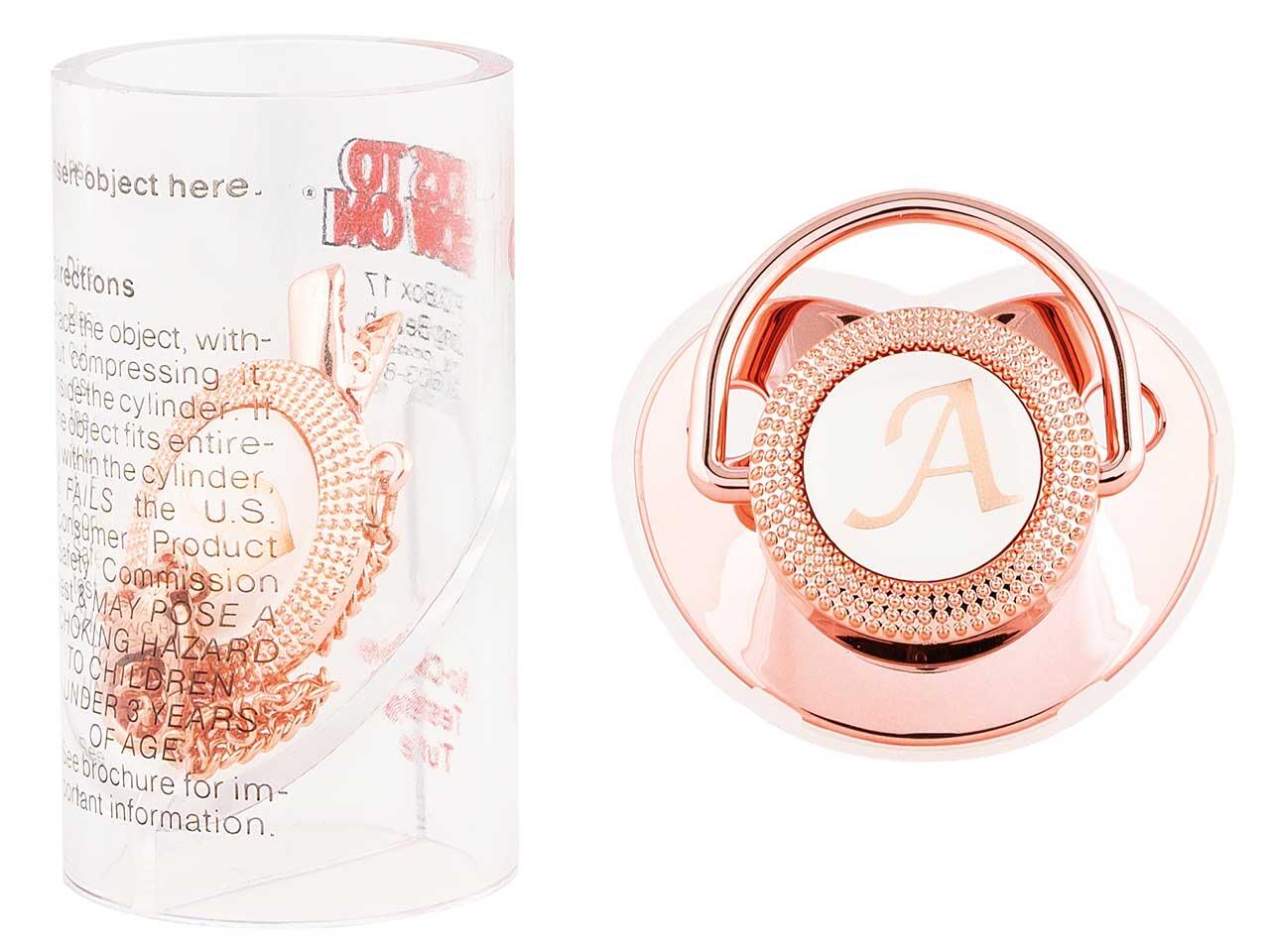 2pcs Set Shiny Luxury Rose Gold Silicone Pacifiers Shein