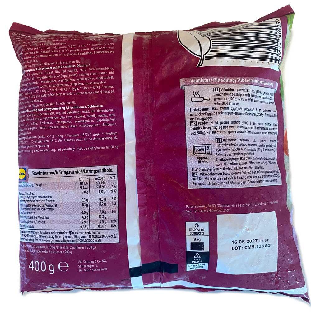 Mixed Vegetables Chili sin Carne Freshona