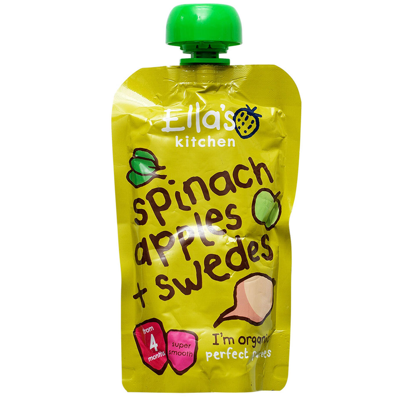 spinach, apples+ swedes Ella's kitchen
