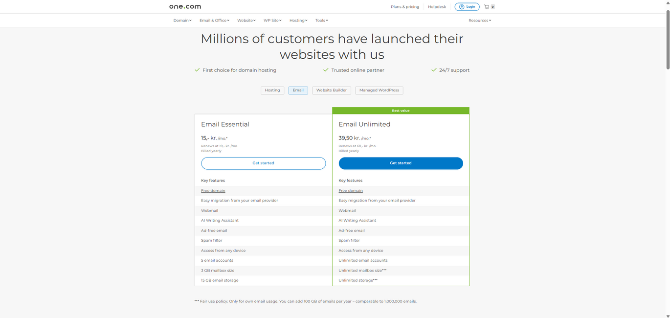 Emailudbyder one.com