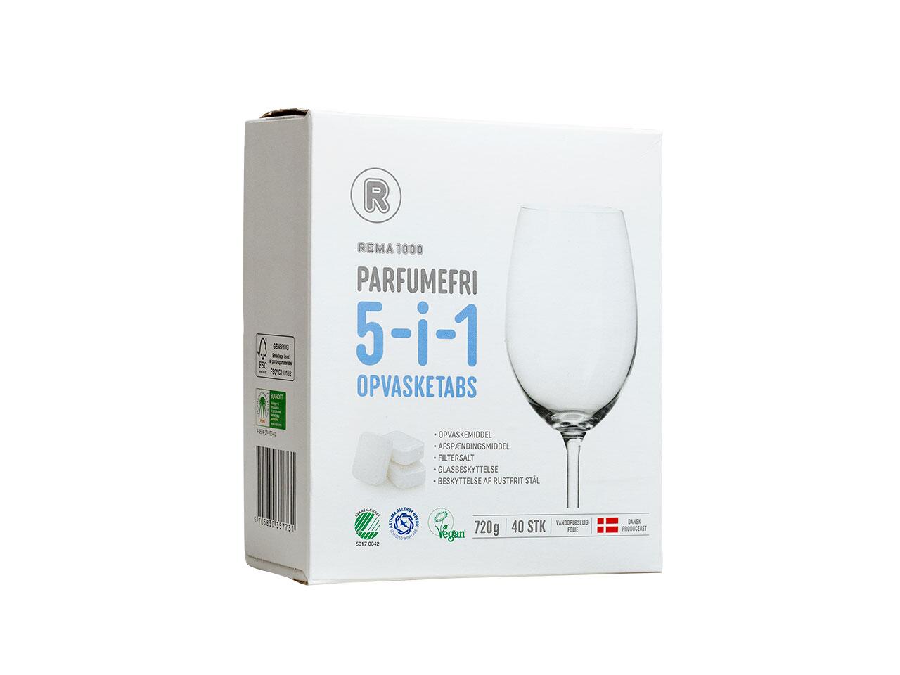 5-i-1 opvasketabs, parfumefri Rema 1000