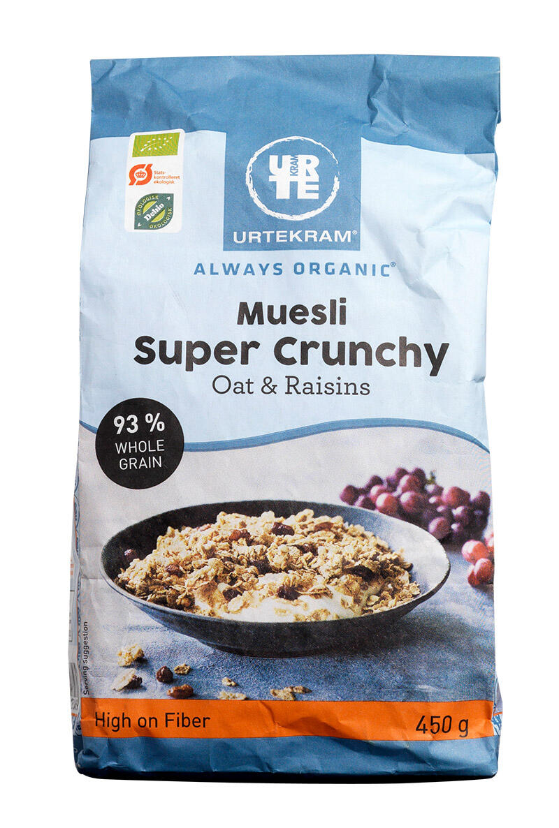Muesli Super crunchy oat & raisins Urtekram