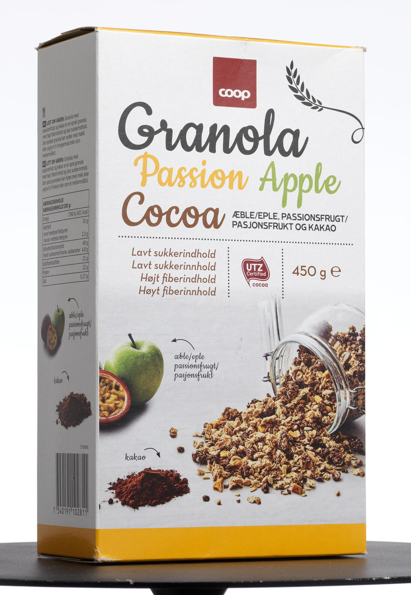 Granola æble og passionsfrugt og kakao COOP