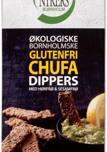 Økologiske bornholmske glutenfri chufa dippers med hørfrø & sesamfrø Nykers bornholm