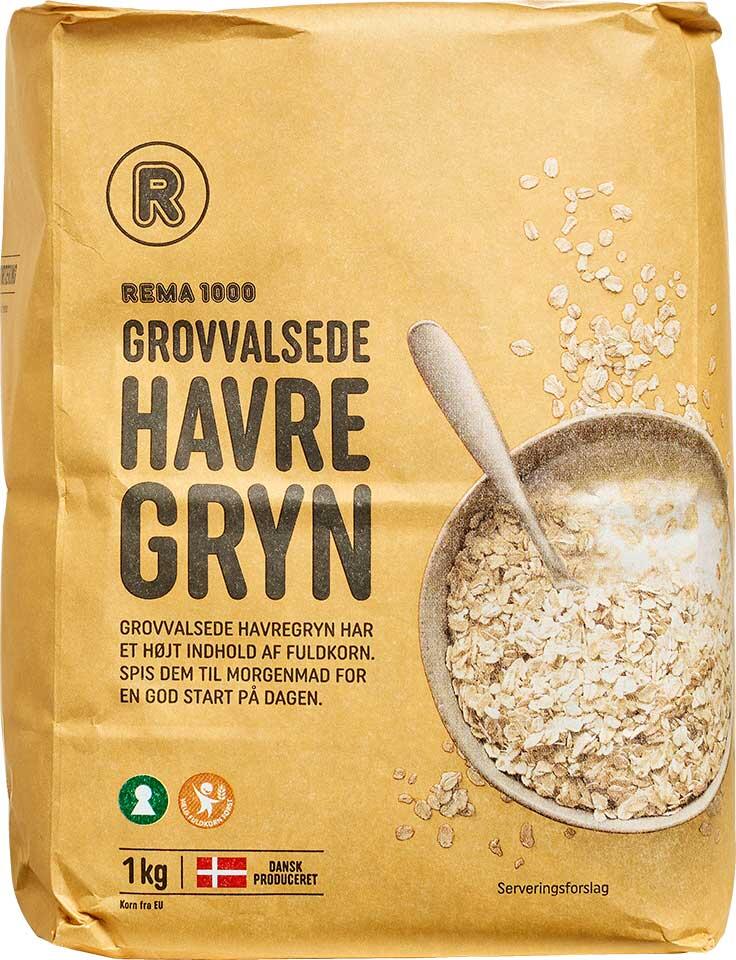 Grovvalsede havregryn Rema1000