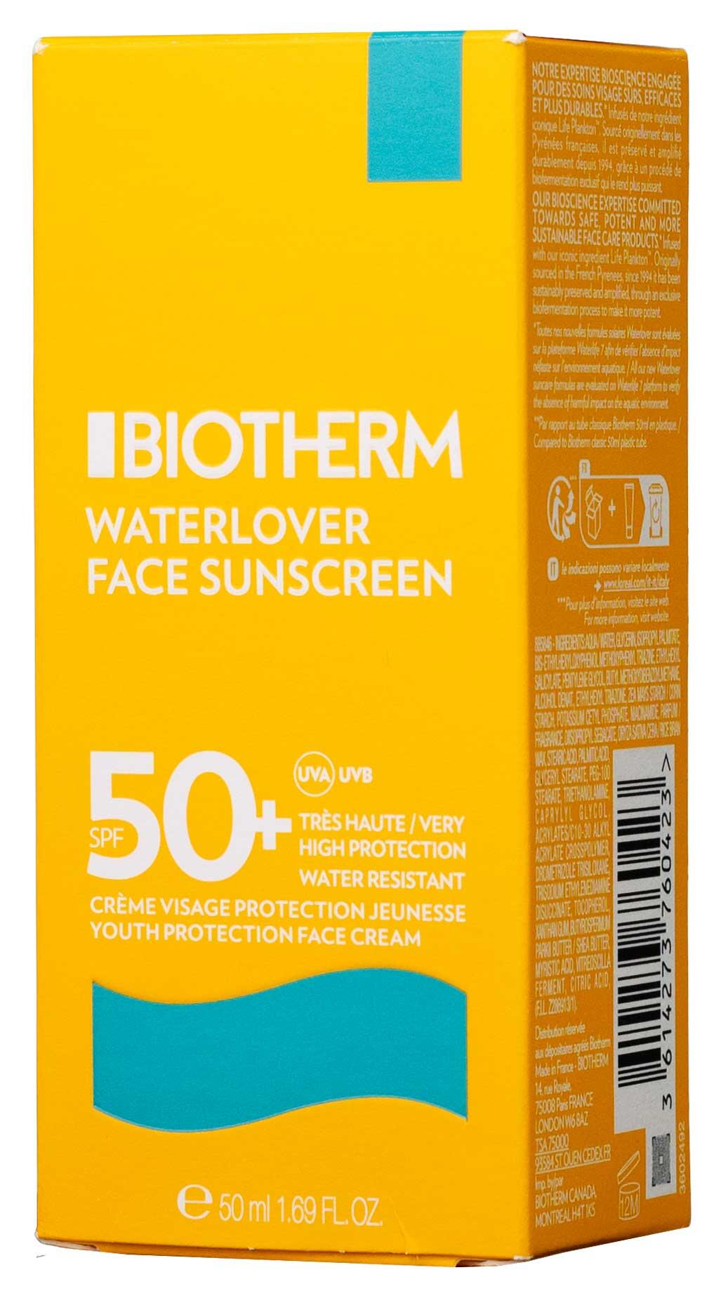 Waterlover Face sunscreen SPF 50+ Biotherm