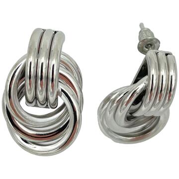 Amazon Chunky silver knot link earrings