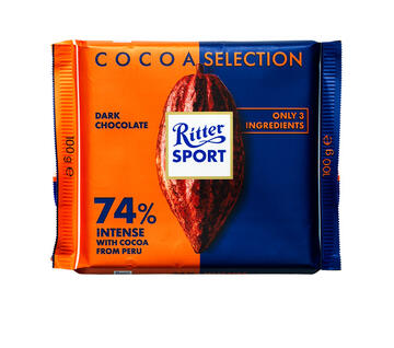 Ritter Sport Cocoa selection, 74 % kakao