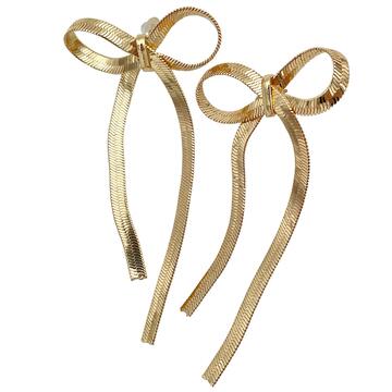 Shein Snake bone bow earrings