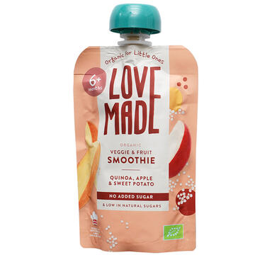 LoveMade organic veggie & fruit smoothie. Quinoa, apple & sweet potato