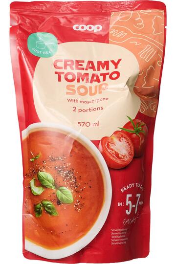Coop Creamy tomato soup with mascarpone