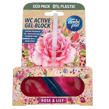 Ambi Pur WC Active Tri-gel Cleaning & Freshness Rose & Lily toiletrens