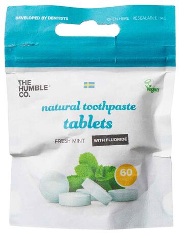 Natural toothpaste tablets Fresh mint The Humble Co.