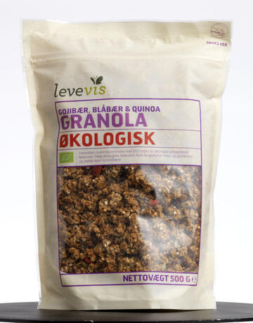 Levevis Gojibær, blåbær & quinoa granola