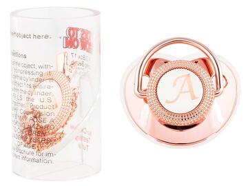 Shein 2pcs Set Shiny Luxury Rose Gold Silicone Pacifiers