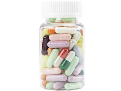 Vitaminpiller i glas