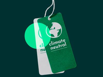 Greenwashing mærke, hvor der står CO2 neutral