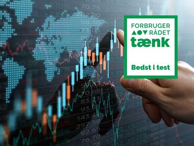 Skørm med udvikling i obligationsmarked med en finger, der peger