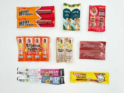 Billede af forskellige snackpølser