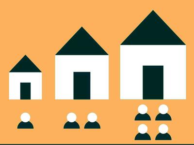 illustration af forskellige størrelser af husstande