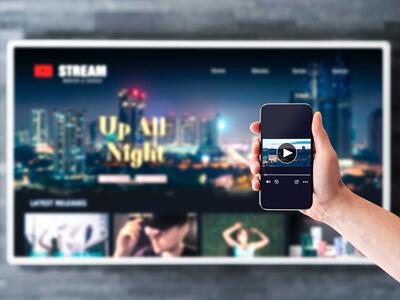 TV og telefon med streamingservice